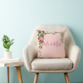 Elegante roze bloemen bruiloft bruid bruidegom Roz Kussen (Stoel)