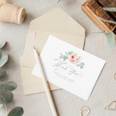 Elegante Roze Bloemen Bruiloft Dank Je Bedankkaart