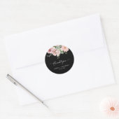 Elegante Roze Bloemen bruiloft Dank u voor uw guns Ronde Sticker (Envelop)