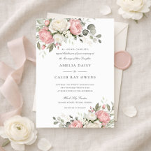 Elegante Roze Bloemen Bruiloft