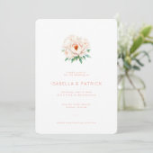 Elegante Roze Bloemen Bruiloft Uitnodiging (Staand voorkant)