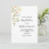 Elegante roze bloemen bruiloftsinvitation kaart (Staand voorkant)