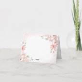 Elegante Roze Bloemen Brunch & Bubbelende Bruids-S Bedankkaart (Achterkant)