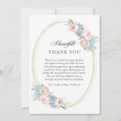 Elegante Roze Bloemen Christelijke Begrafenis Dank Bedankkaart (Voorkant)