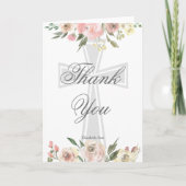 Elegante Roze Bloemen Christelijke Bevestiging Cus Bedankkaart (Voorkant)