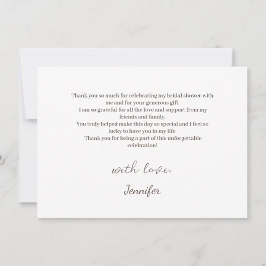 Elegante roze bloemen Dank u Vrijgezellenfeest Bedankkaart (Achterkant)