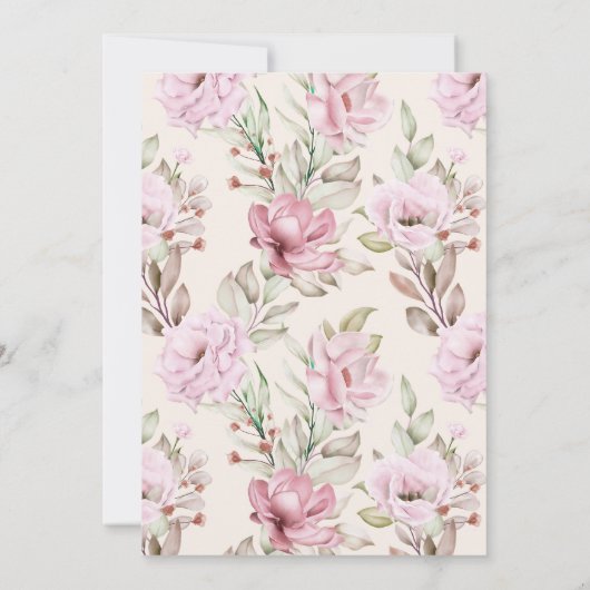 Elegante roze bloemen Eenvoudig pensioen Kaart (Achterkant)