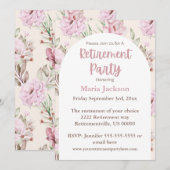 Elegante roze bloemen Eenvoudig pensioen Kaart