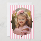 Elegante Roze Bloemen en Boog Meisje Verjaardag Kaart (Achterkant)