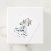 Elegante roze bloemen en groen - bruidsdouche  bedankjes labels (In situ)