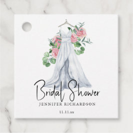 Elegante roze bloemen en groen - bruidsuitnodiging bedankjes labels