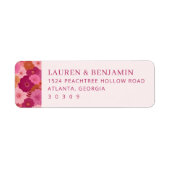 Elegante Roze Bloemen Etiket (Voorkant)