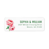 Elegante Roze Bloemen Etiket (Voorkant)