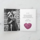 Elegante Roze Bloemen Foto Happy Moederdag Kaart (Binnen)