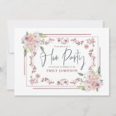 Elegante Roze Bloemen Frame Glam Hen Party Kaart (Voorkant)