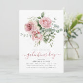 Elegante Roze Bloemen Galentines Dag Kaart (Staand voorkant)