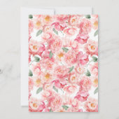 Elegante Roze Bloemen Goud Quinceañera Kaart (Achterkant)