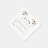 Elegante Roze Bloemen Grijs & Wit Leuke Feiten Tro Servet (Hoek)