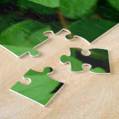 Elegante roze bloemen groen botanische legpuzzel (Zijkant)