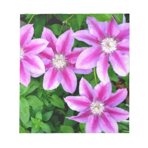 Elegante roze bloemen groen botanische notitieblok