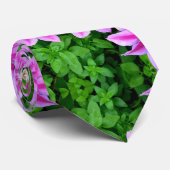 Elegante roze bloemen groen botanische stropdas (Opgerold)