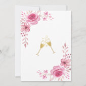 Elegante Roze Bloemen Groene Tinten Gouden Bruidsm Kaart (Achterkant)