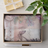 Elegante Roze Bloemen & Kant Vintage Decoupage Tissuepapier (Geschenk)