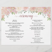 Elegante roze bloemen katholieke bruiloft programm (Achterkant)