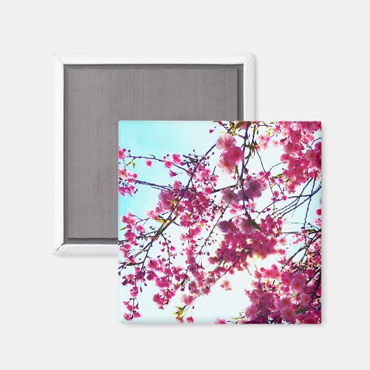Elegante Roze bloemen Kersenbloesems Magneet (Voorkant / Achterkant)
