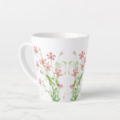 Elegante  Roze Bloemen Kleine Latte Mok (Linkerhoek)