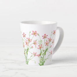 Elegante  Roze Bloemen Kleine Latte Mok