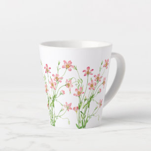 Elegante  Roze Bloemen Kleine Latte Mok