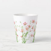 Elegante  Roze Bloemen Kleine Latte Mok (Voorkant)