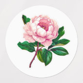 Elegante roze bloemen label Sticker set (Design 2)