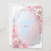 Elegante Roze Bloemen Lijst Zachte Pastel Glow bru (Achterkant)