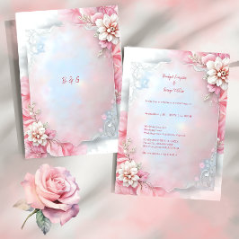 Elegante Roze Bloemen Lijst Zachte Pastel Glow bru