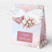 Elegante Roze Bloemen Lijst Zachte Pastel Glow bru Bedankdoosjes (Voorkant Zijde)