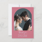 Elegante Roze Bloemen Lijst Zachte Pastel Glow bru Bedankkaart (Voorkant)