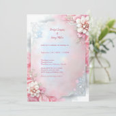 Elegante Roze Bloemen Lijst Zachte Pastel Glow bru Kaart (Staand voorkant)