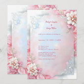 Elegante Roze Bloemen Lijst Zachte Pastel Glow bru Kaart (Voorkant / Achterkant)