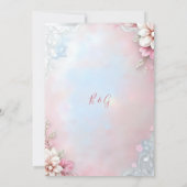 Elegante Roze Bloemen Lijst Zachte Pastel Glow bru Kaart (Achterkant)