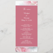 Elegante Roze Bloemen Lijst Zachte Pastel Glow bru Programmakaart (Voorkant)