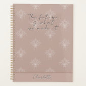 Elegante Roze Bloemen Lotus Future Quote Planner (Voorkant)