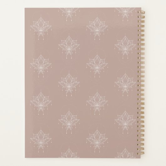 Elegante Roze  Bloemen Lotus Future Quote Planner (Achterkant)