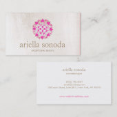 Elegante Roze Bloemen Lotus Schoonheidssalon en Sp Visitekaartje (Voorkant / Achterkant)