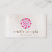 Elegante Roze Bloemen Lotus Schoonheidssalon en Sp Visitekaartje (Voorkant)