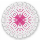 Elegante roze bloemen Mandala Sticker (Voorkant)