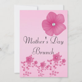 Elegante Roze Bloemen Met Diamanten Kaart