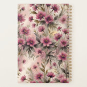 Elegante roze bloemen met luxe gouden Lijst Planner (Achterkant)