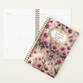 Elegante roze bloemen met luxe gouden Lijst Planner (Display)